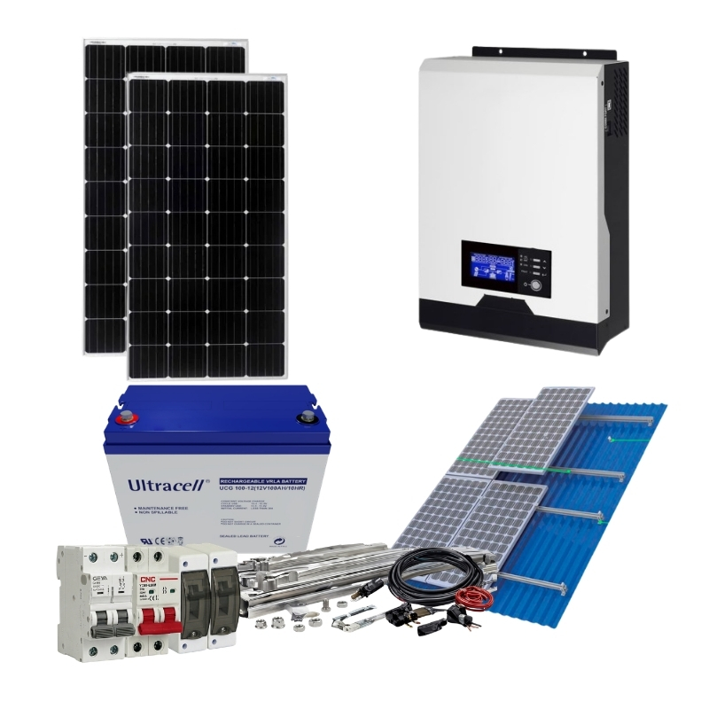 Kit 1000 Inicio Kit Solar Fotovoltaico 1000w Inicio PWM Híbrido Off Grid - Imagen 1