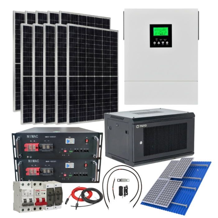 kit solar fotovoltaico 12kw premium litio mppt hibrido off grid