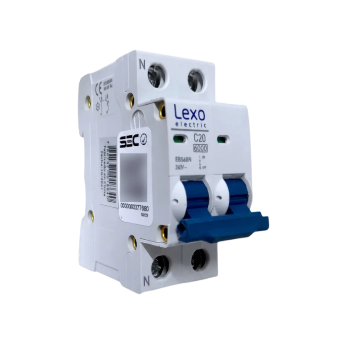 Interruptor Automático Bipolar Lexo 1P+N 20A Curva C 6kA